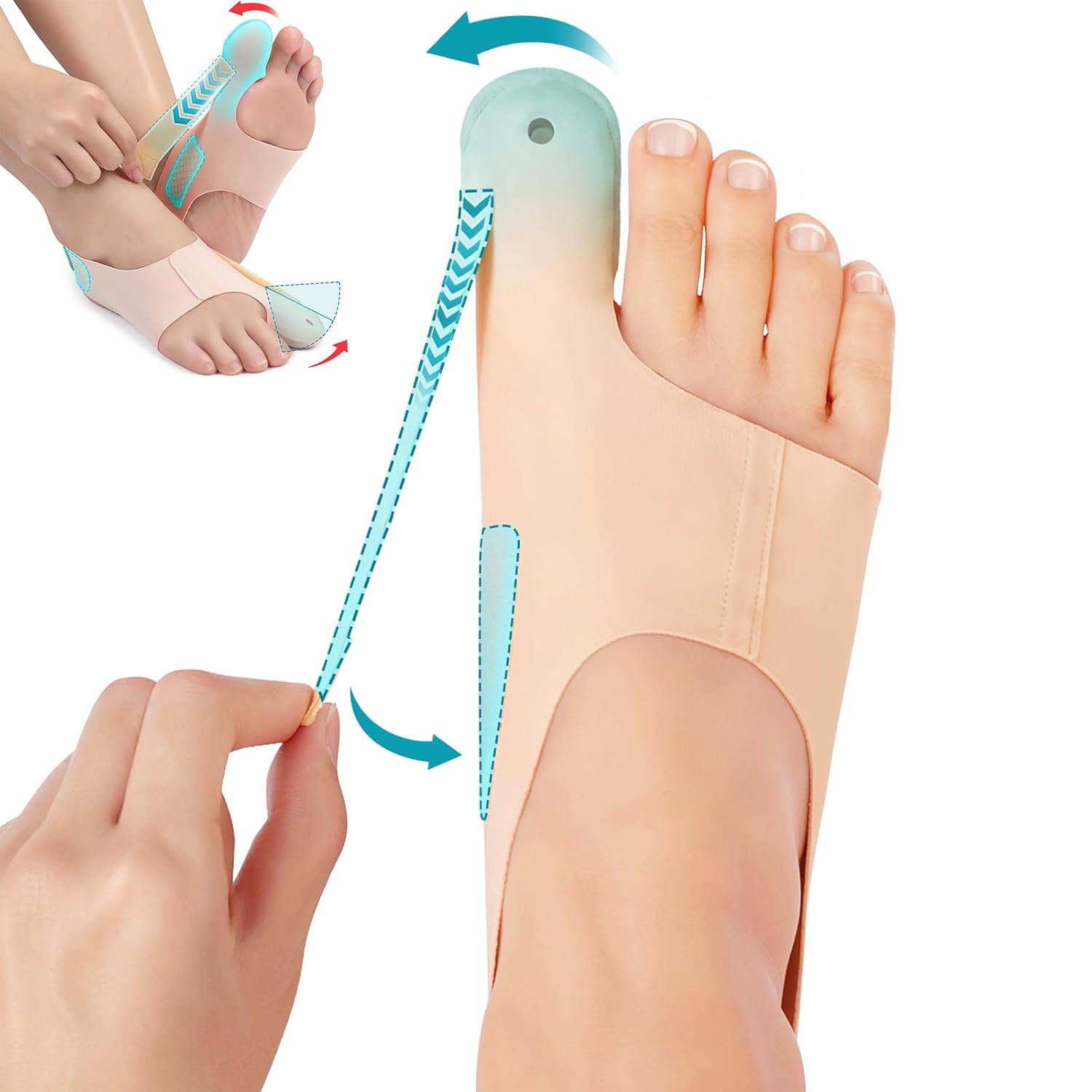 Gentle toe correction bandage for pain-free feet
