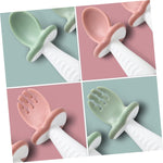 Ergonomic Silicone Cutlery Set for Toddlers – Spoon and Fork