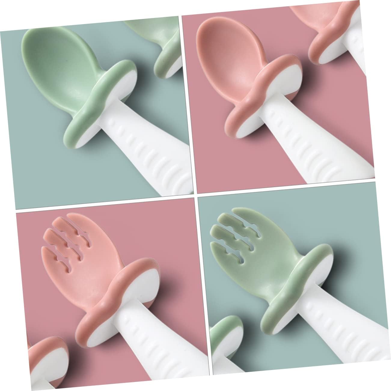 Ergonomic Silicone Cutlery Set for Toddlers – Spoon and Fork