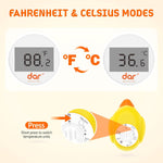 Sicheres Babybadthermometer mit Farbdisplay und Warnsystem