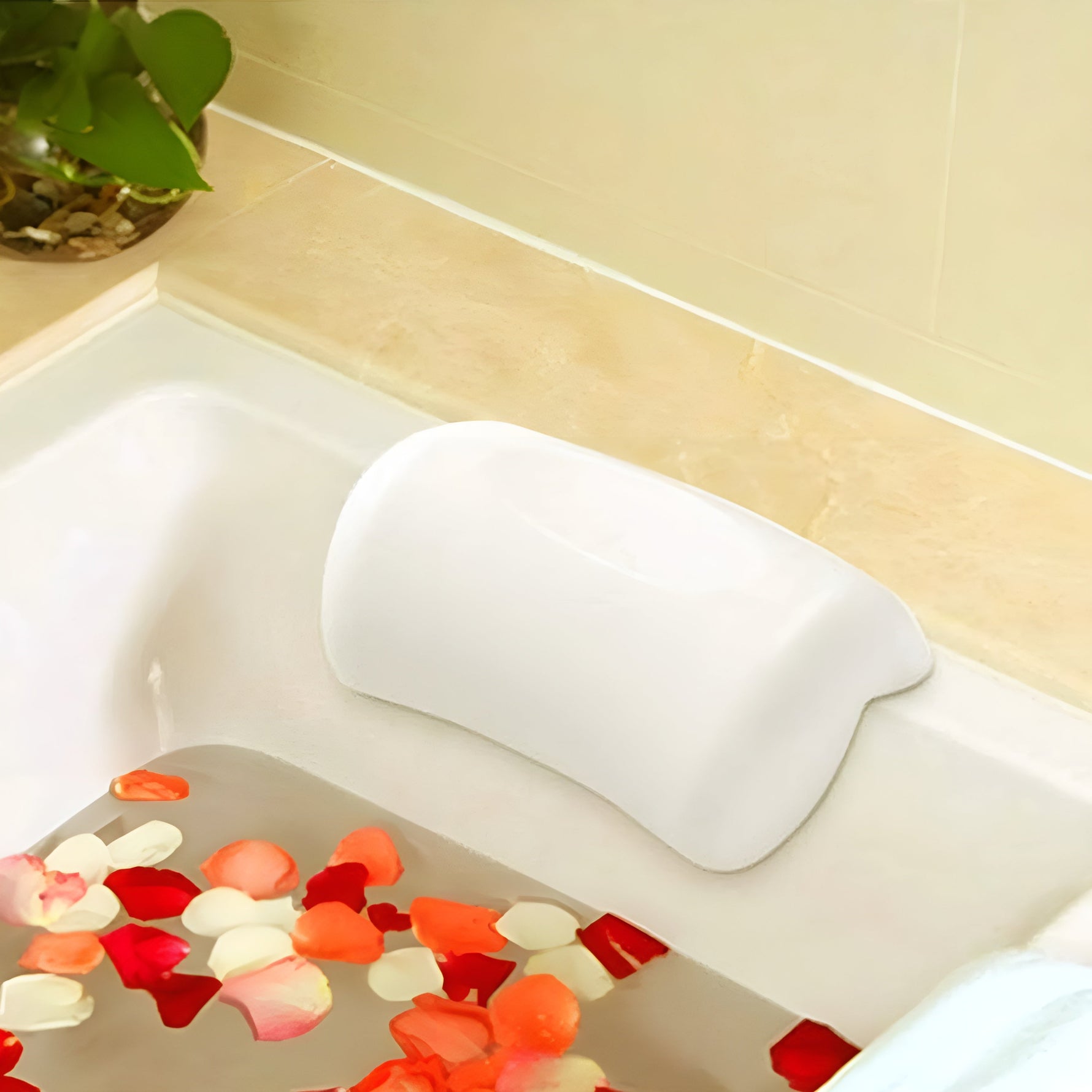 Relaxing Bath Pillow – Non-Slip and Waterproof | Ergonomic Head and Back Cushion with Suction Cups | AquaComfort