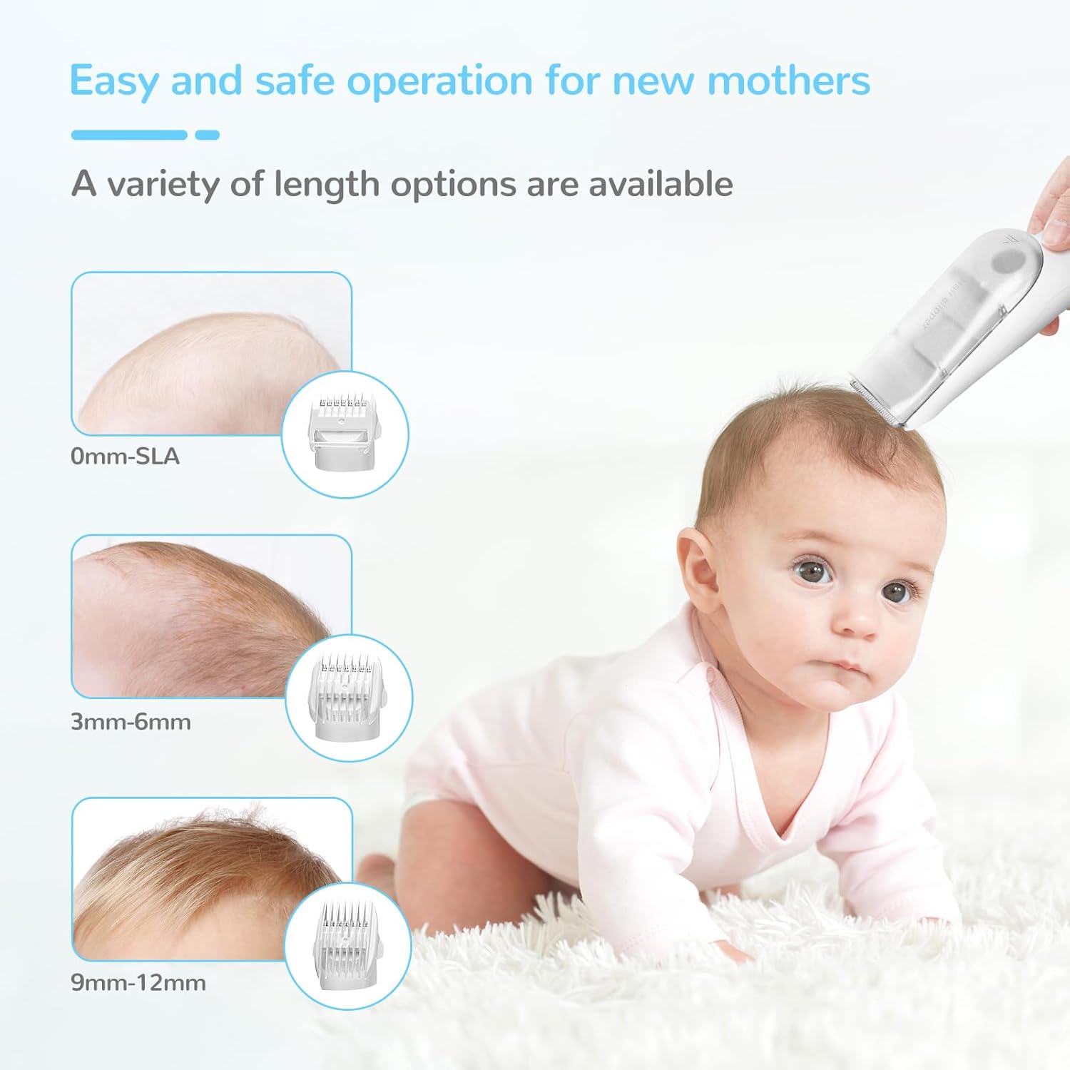 Waterproof, rechargeable baby hair clipper with vacuum system and storage box