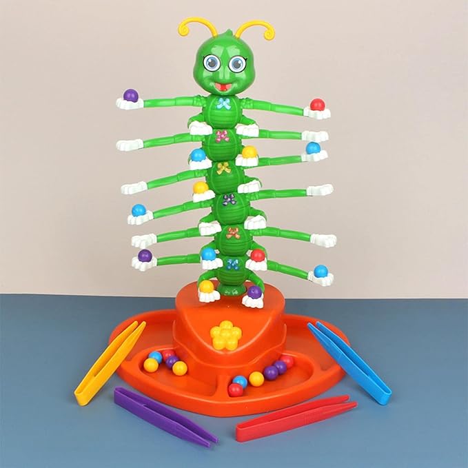 Skill game with dancing caterpillar