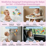 3-piece set of cute suction cup spinning toys for babies