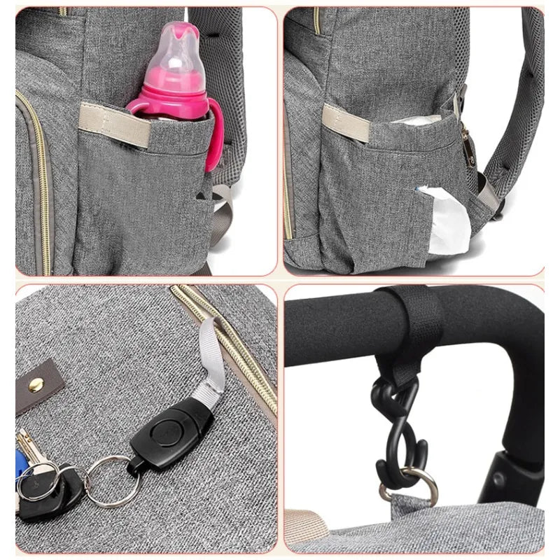 Baby Diaper Backpack with USB – Backpack for Bottle Warmer and Charging Function