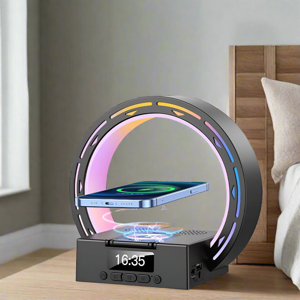 Multifunctional Bluetooth lamp with integrated charging station and alarm clock