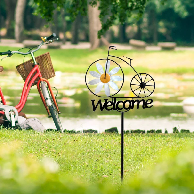 Stainless Steel Garden Wind Spinner with Flower Motif | Weatherproof | Garden and Lawn Decoration