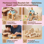 Wooden Building Block Set in Montessori Style – Stacking and Construction Toy