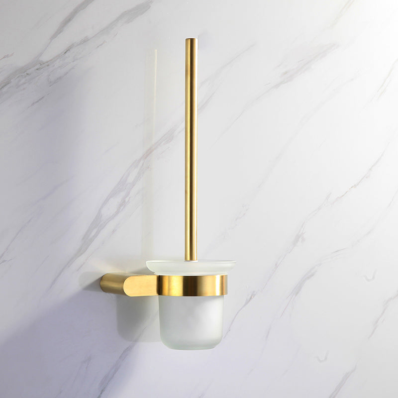 Elegant bathroom set with golden towel holders