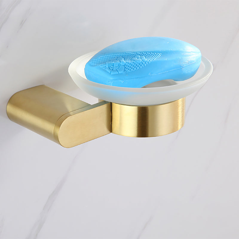 Elegant bathroom set with golden towel holders
