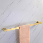 Elegant bathroom set with golden towel holders