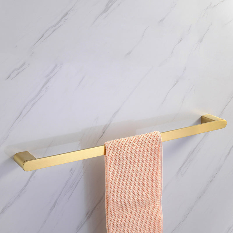 Elegant bathroom set with golden towel holders