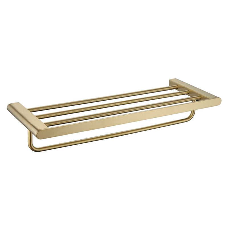 Elegant bathroom set with golden towel holders