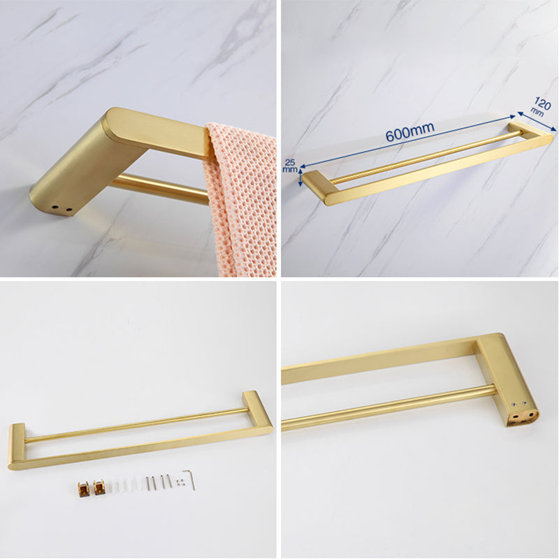 Elegant bathroom set with golden towel holders