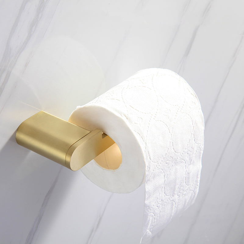 Elegant bathroom set with golden towel holders
