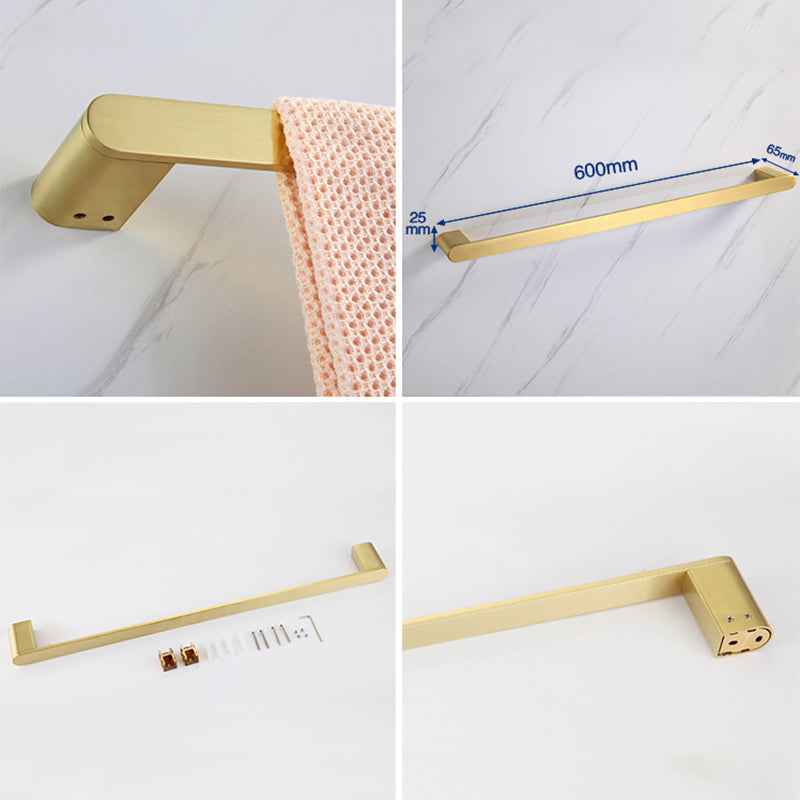 Elegant bathroom set with golden towel holders