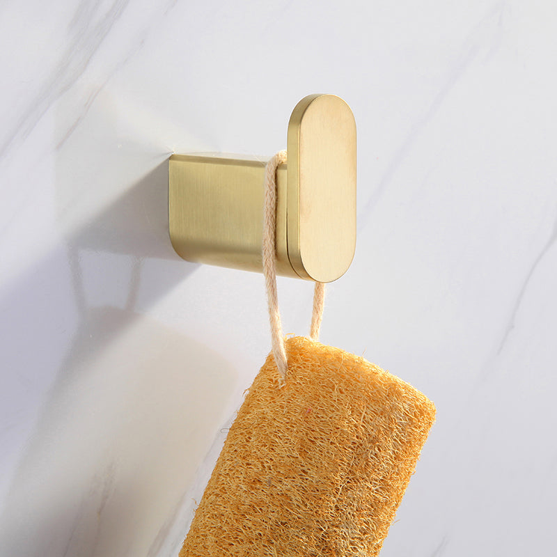 Elegant bathroom set with golden towel holders