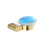 Elegant bathroom set with golden towel holders