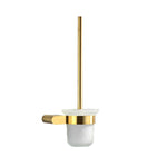 Elegant bathroom set with golden towel holders