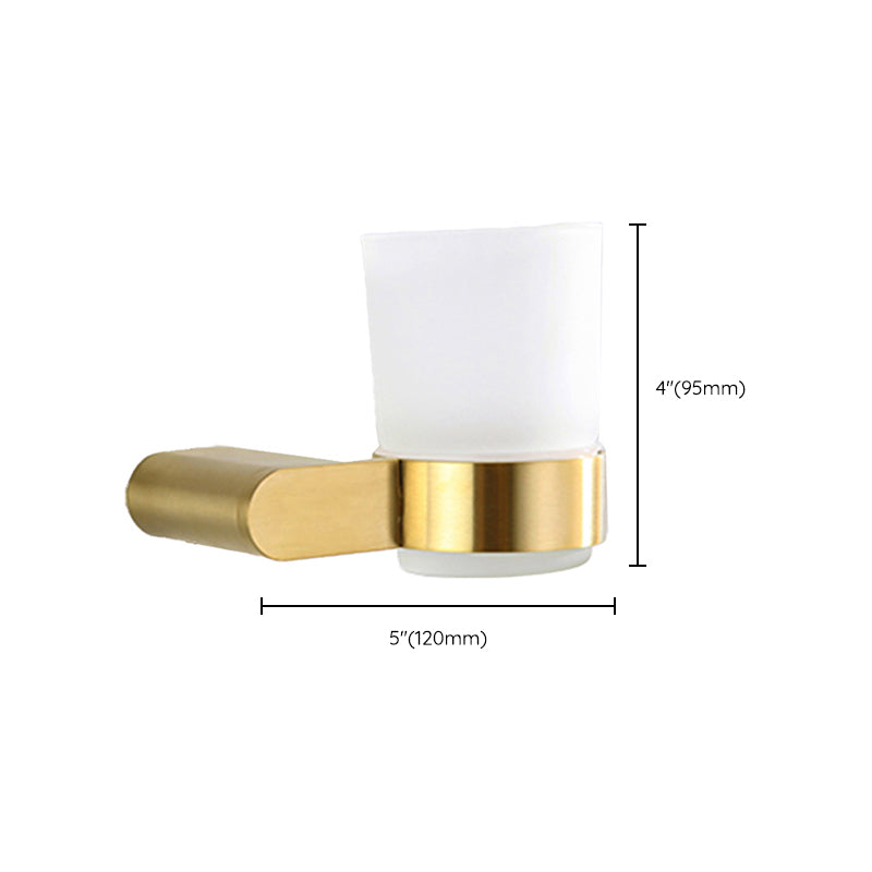 Elegant bathroom set with golden towel holders