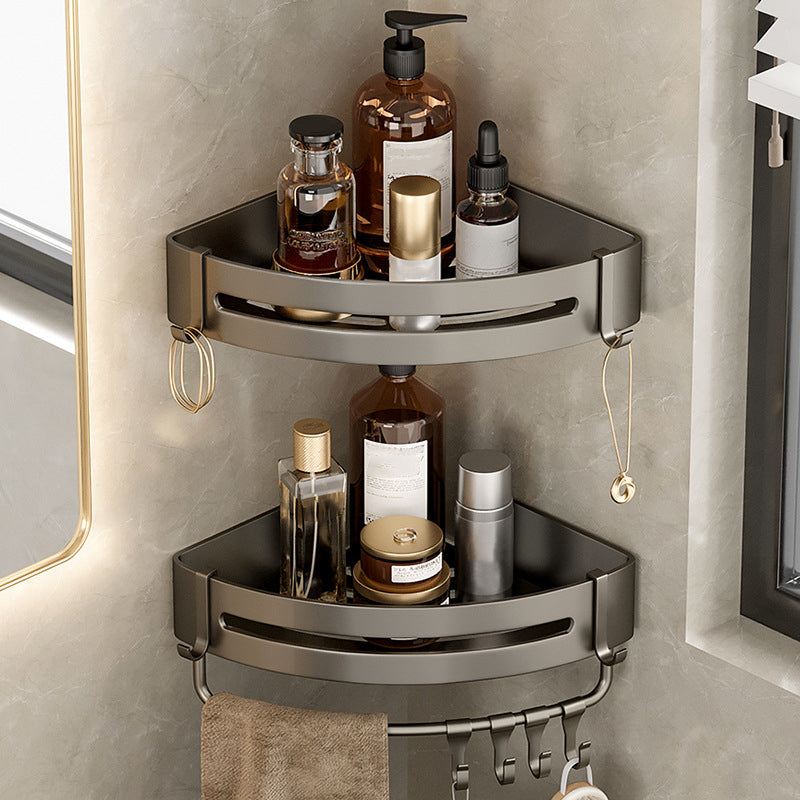 Stylish Aluminum Bathroom Shelf Set in Gray for Your Bathroom