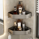 Stylish Aluminum Bathroom Shelf Set in Gray for Your Bathroom
