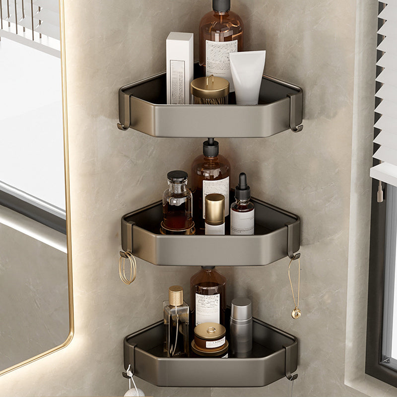 Stylish Aluminum Bathroom Shelf Set in Gray for Your Bathroom