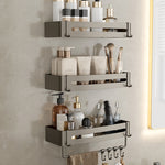 Stylish Aluminum Bathroom Shelf Set in Gray for Your Bathroom