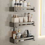 Stylish Aluminum Bathroom Shelf Set in Gray for Your Bathroom