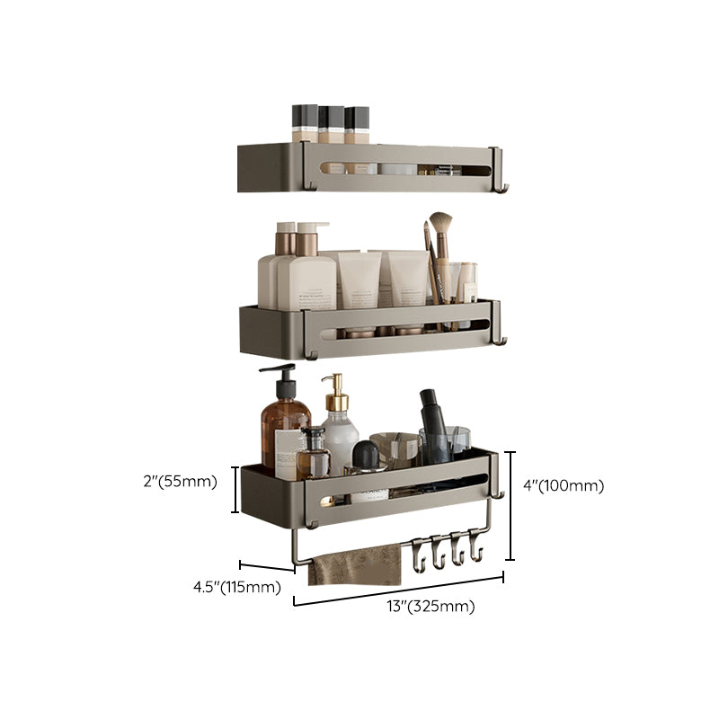 Stylish Aluminum Bathroom Shelf Set in Gray for Your Bathroom