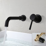 Stainless Steel Bathroom Wall-Mounted Faucet with Swivel Spout