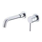 Stainless Steel Bathroom Wall-Mounted Faucet with Swivel Spout