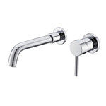 Stainless Steel Bathroom Wall-Mounted Faucet with Swivel Spout