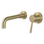 Stainless Steel Bathroom Wall-Mounted Faucet with Swivel Spout