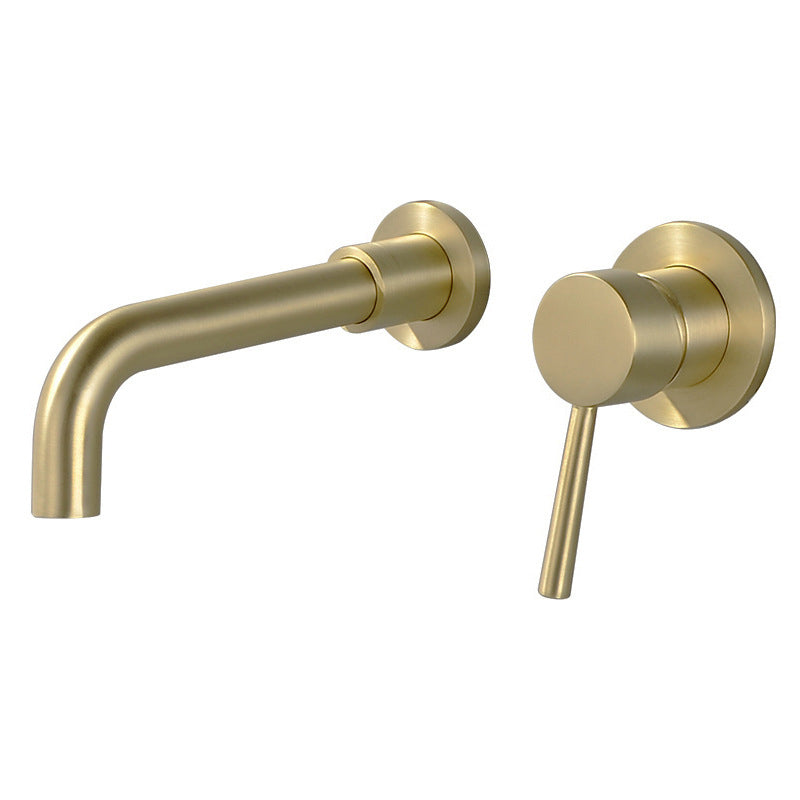 Stainless Steel Bathroom Wall-Mounted Faucet with Swivel Spout