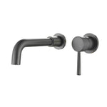 Stainless Steel Bathroom Wall-Mounted Faucet with Swivel Spout