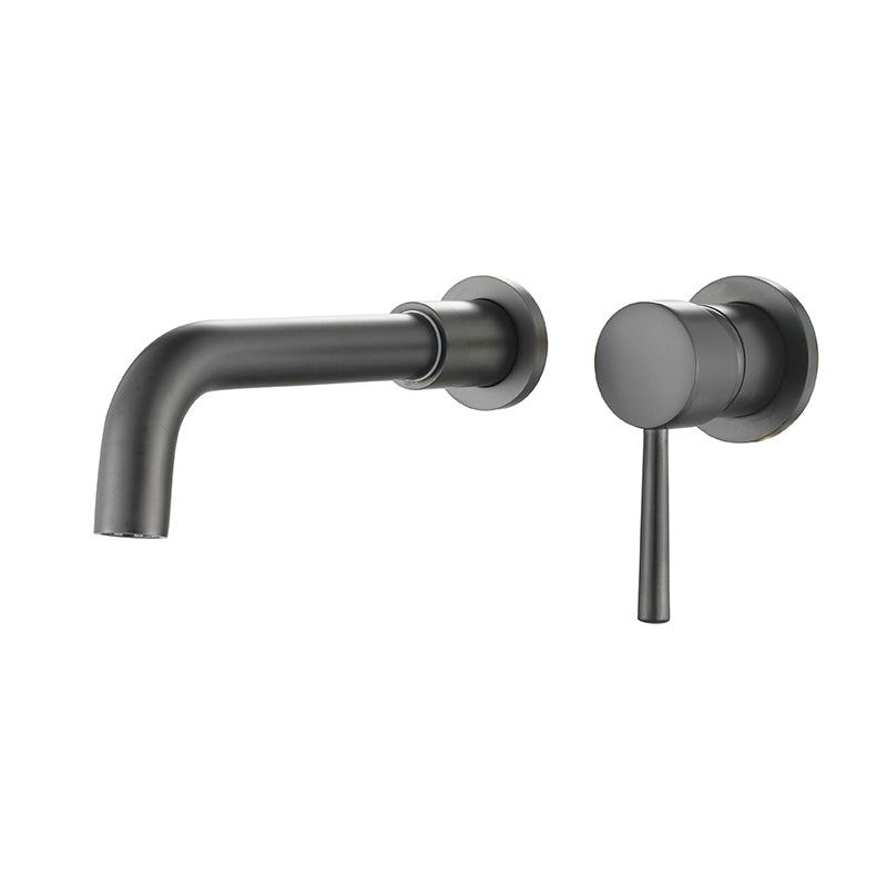 Stainless Steel Bathroom Wall-Mounted Faucet with Swivel Spout