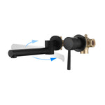 Stainless Steel Bathroom Wall-Mounted Faucet with Swivel Spout