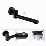 Stainless Steel Bathroom Wall-Mounted Faucet with Swivel Spout