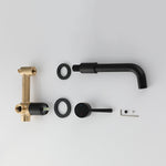 Stainless Steel Bathroom Wall-Mounted Faucet with Swivel Spout