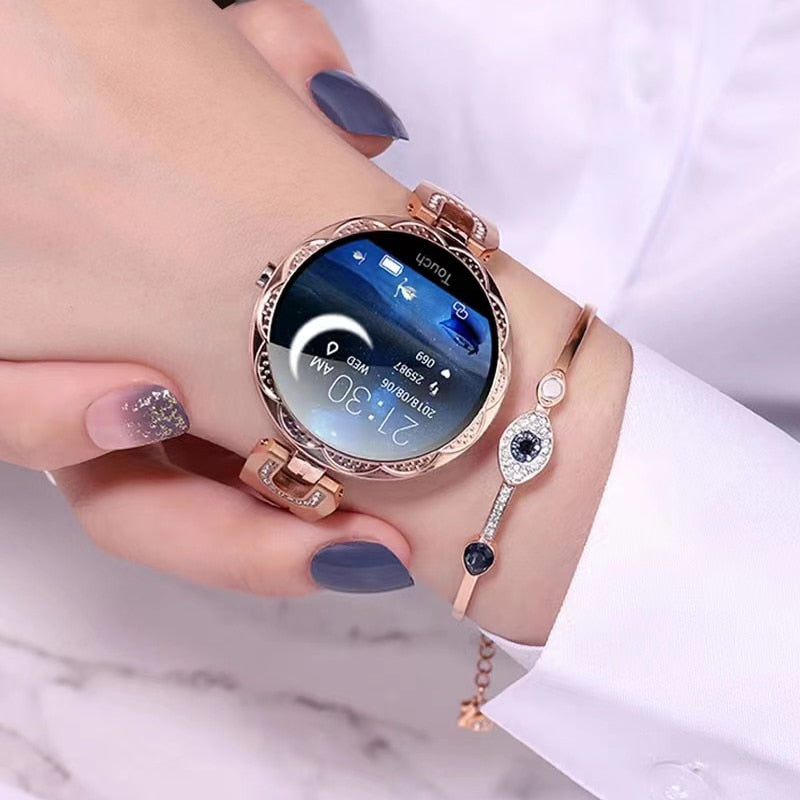 Damen Smartwatch – Wasserdicht, Gesundheits- und Fitnessmonitor im eleganten Design