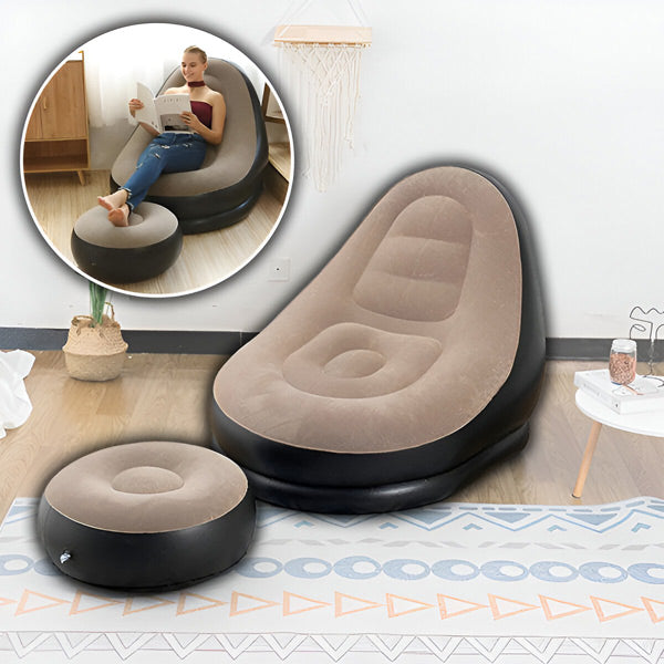 Inflatable Lounge Chair with Footrest – Indoor & Outdoor Relaxation