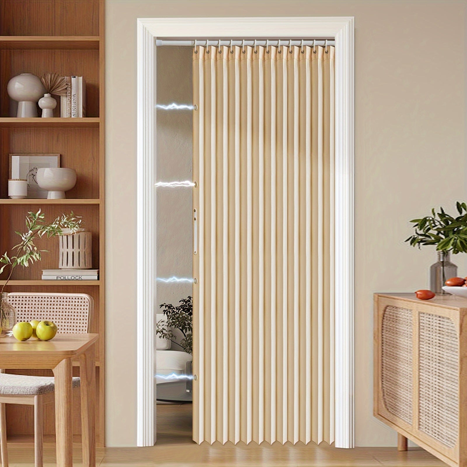 Colorful Magnetic Folding Curtain – Space-Saving Partition for Home and Office