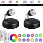 SmartLight Duo | Set of 2 Wireless LED Lights with Remote Control | RGB Color Change & Timer | Flexible for Creative Accents