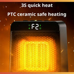 Compact wall heater with ceramic element for cozy warmth