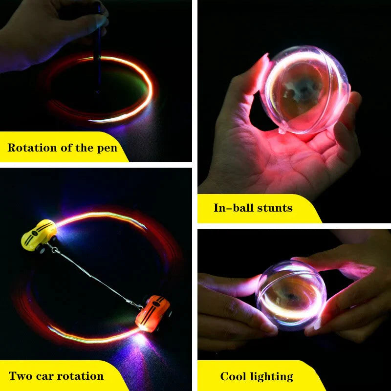 Magnetic Toy Car with LED – Luminous Stunt Fun