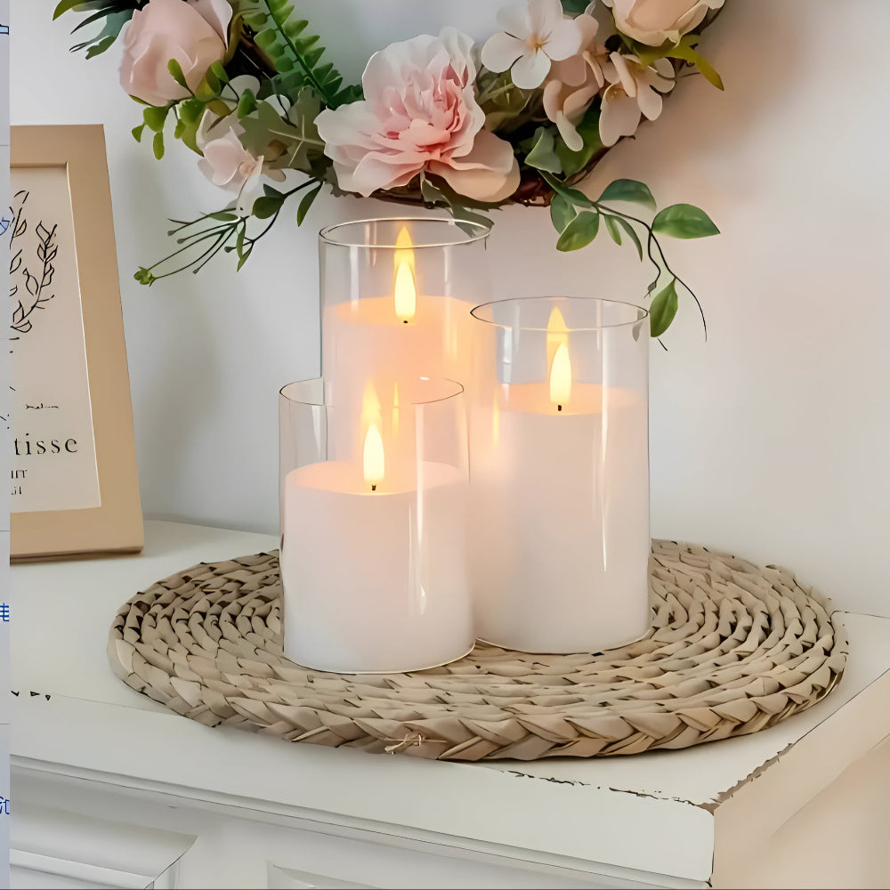 Flameless 3D LED Candles in a Set | LuminaGlow
