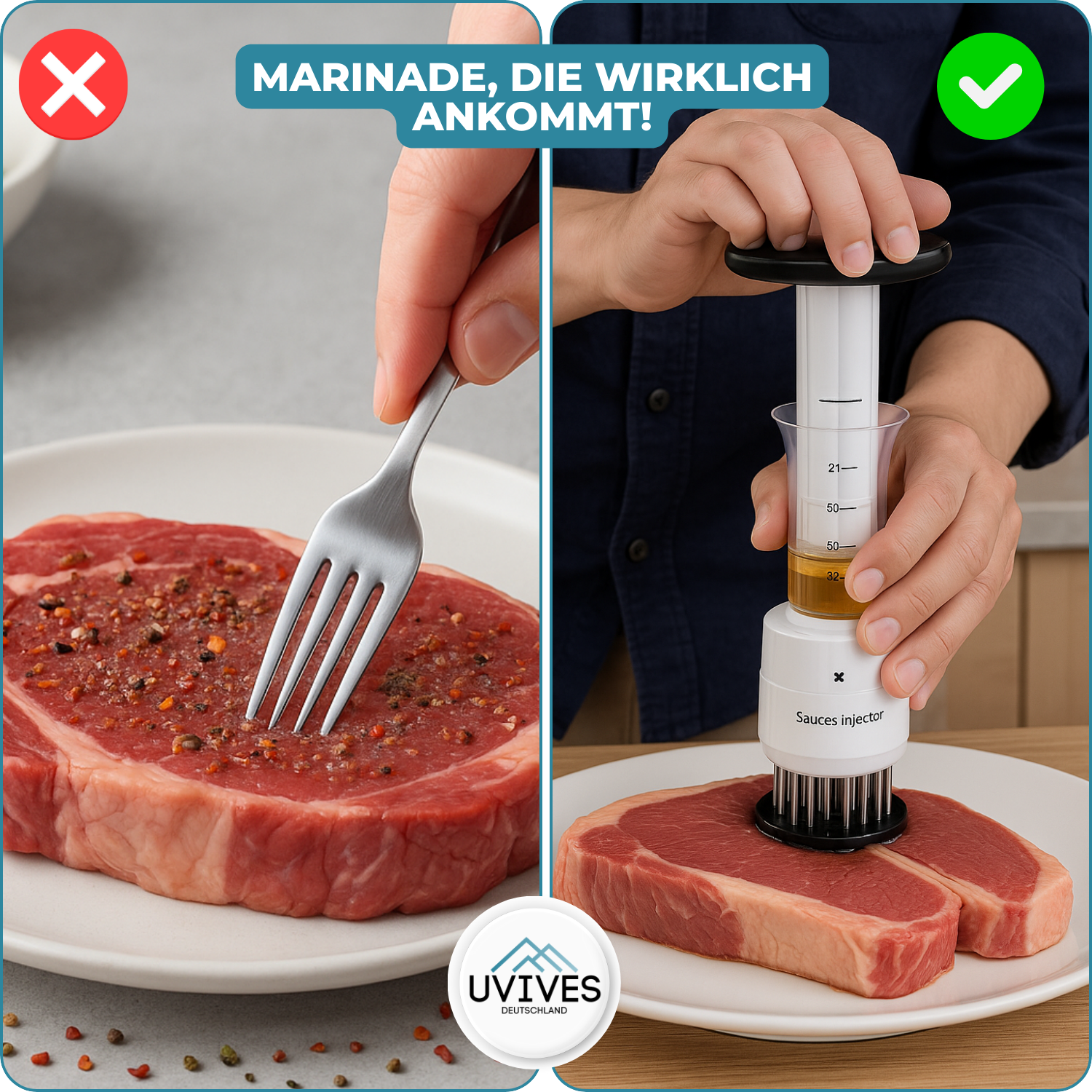 FleischGenuss - 2 in 1 Marinaden-Injektor und Zartmacher