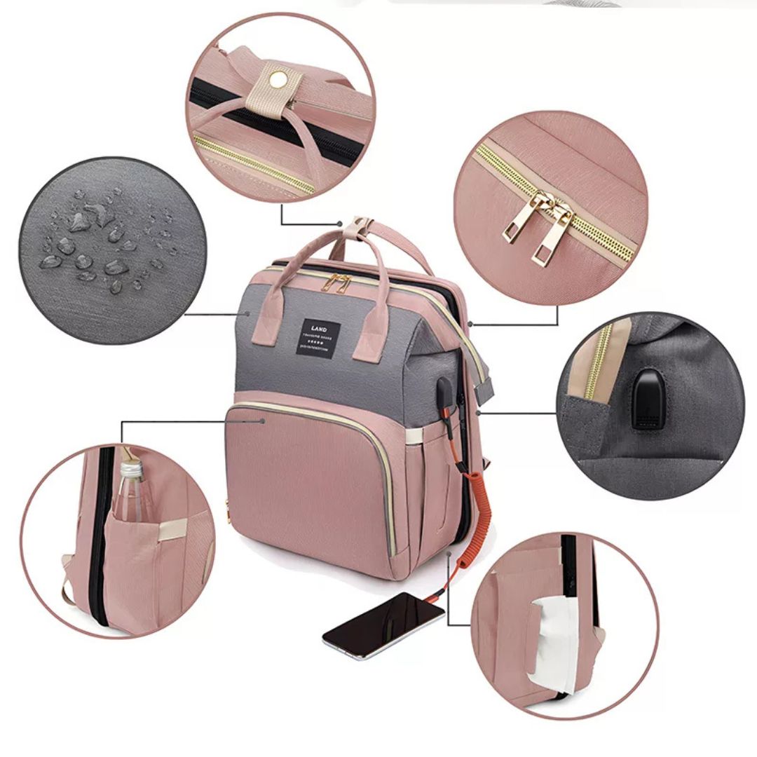 Faltbares Reisebett für Babys – Wasserfestes Design – USB-Ladeanschluss