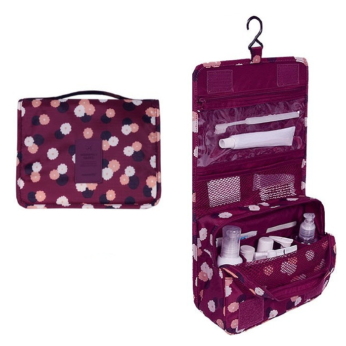 Wasserabweisende Kosmetiktasche mit Haken und Fächern für Reisen
